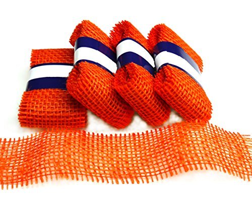 Packfix juteband strengen 50-oranje 136 decoratieve band, jute, 4 x 2 m, 4 stuks