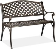 Merkloos Relaxdays Aluminium Tuinbank - 2 Zits - Zwart/Goud