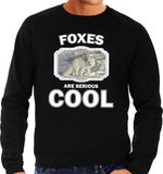 Bellatio Decorations Dieren vossen sweater zwart heren - foxes are serious cool trui - cadeau sweater poolvos/ vossen liefhebber L
