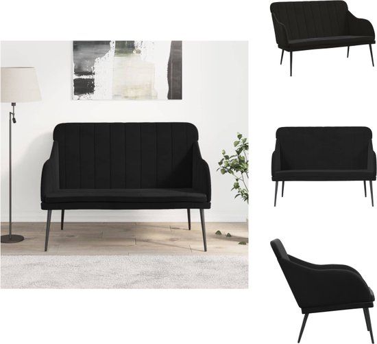 vidaXL Bankje 110x76x80 cm fluweel zwart
