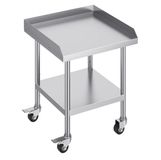 Latios Table de travail en acier inoxydable - Table de préparation alimentaire pour la restauration - Mobile avec 4 roues - Crédence à trois côtés - 61 x 61 x 76,2 cm