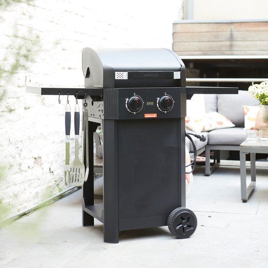 Barbecook E-Luca Elektrische Barbecue - Zwart - Met inklapbare zijtafels