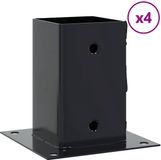 vidaXL Vierkante paalbases, 4 stuks, antraciet, 81 x 81 mm