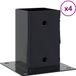 vidaXL Vierkante paalbases, 4 stuks, antraciet, 81 x 81 mm