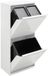 ARREGUI Basic CR401-B afvalscheidingssysteem van staal | 3-vaks prullenbak voor in de keuken | 11+11+23L (45L) | Wit