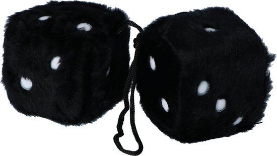 Carpoint Spiegeldecoratie Zwarte Dobbelsteen Auto | Zwart/Wit | Universeel