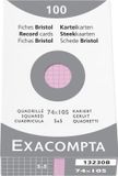 Etui Exacompta 6x etui 100 steekkaarten bristol - geruit 5x5 niet geperforeerd 74x105mm, Roze