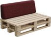 PFBG Coussin pour palette, Coussin de jardin, Dossier 120x35, rouge bordeaux