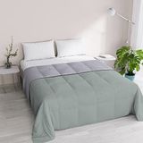 Italian Bed Linen Romantisch dekbed voor lente/zomer, microvezel, motief: perzikhuid, voor tweepersoonsbed 260 x 260 cm, grijs/zilver