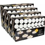 SPAAS 4x Theelichten Wit 4,5 Branduren 200 stuks