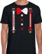 Bellatio Decorations Carnaval t-shirt Kruikenstad bretels en strik voor heren - zwart - Tilburg - Carnavalsshirt / verkleedkleding L