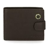 Pepe Jeans Badge Horizontale portemonnee met kliksluiting, bruin, 11 x 8,5 x 1 cm, leer