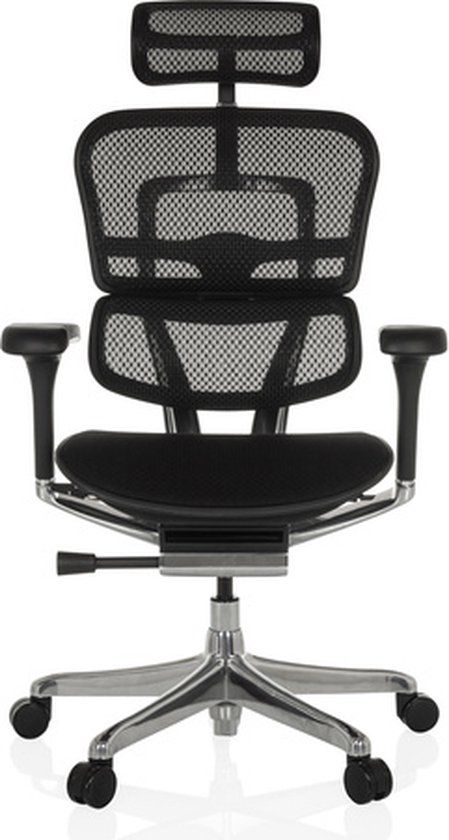 ERGOHUMAN GEN2 - Luxe directiestoel Zwart - Stof - Verstelbare armleuningen - 120 kg
