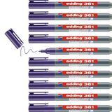 edding 361 whiteboard marker - violet - 10 pack