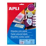 APLI 11844 - Permanente pastelgroene etiketten 70,0 x 37,0 mm 20 vellen