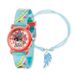 Herzengel Kinderhorlogeset, met carrouselmotief, analoog polshorloge, robuuste kunststof behuizing, zachte band, 27 mm, 3 ATM met bijpassende nylon armband en pennenetui, S, kunststof roestvrij staal