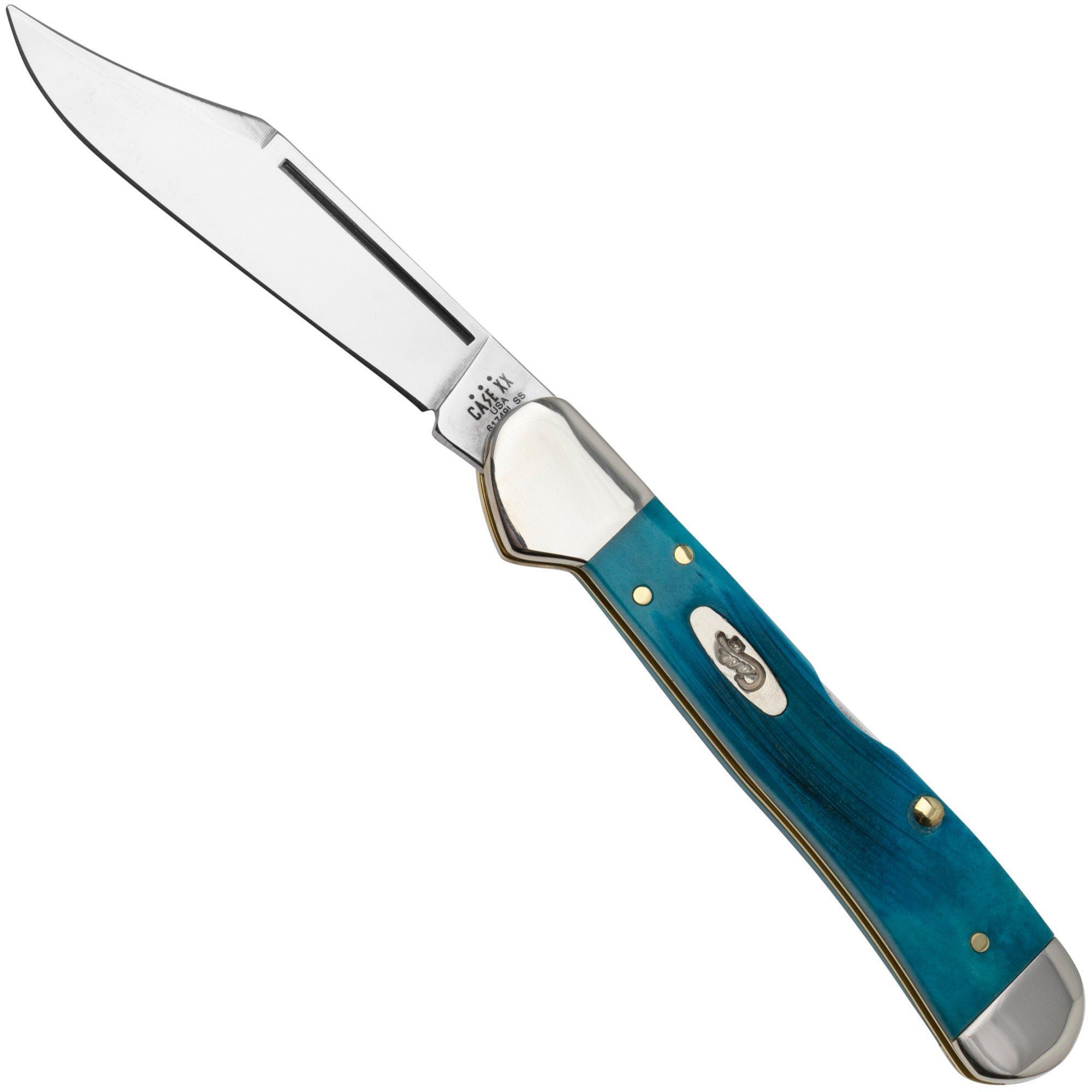 Case Knives Case Mini Copperlock 25585 Caribbean Blue Bone, Sawcut Jig 61749L SS zakmes