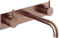 Hotbath Cobber - Wastafelmengkraan - zonder Waste - Laag - Geborsteld Koper PVD - Inbouw - Messing - V06