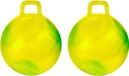 Toi-Toys Skippybal marble - 2x - geel/groen - D45 cm