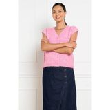 LOLALIZA gebreid vest met wol - roze