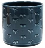 Ivyline Plantenbak, Aardewerk, Blauwe Libel, D17,5cm x H17cm