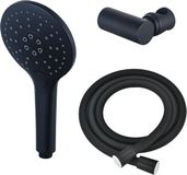FortiFura Calvi Handdoucheset - Zwart mat - Rond - 12 cm