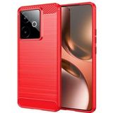 Realme Coque pour Realme GT 7 / GT 7T 5G - housse etui silicone gel carbone + verre trempe - ROUGE