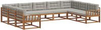 vidaXL - Acacia Hout - Hoek Loungeset - 9 Zitplaatsen - Naturel en Lichtgrijs