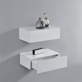 Wandplank H.T. Trade Service GmbH & Co. KG Wandplank met lade set van 2 zwevend 46x30x15 cm wit glanzend