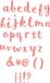 Sizzix Thinlits Die set Brush Lowercase Alpha ontworpen door Debi Potter, 38 stuks
