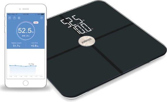 Jumper Slimme Weegschaal JPD-BFS710 - Personenweegschaal - Bluetooth - WiFi - BMI - Zwart