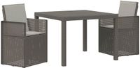 vidaXL Tuin Eettafel Set met Kussen 3 pcs Lichtgrijs PP