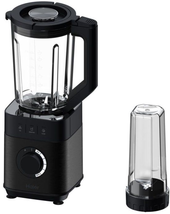 Haier Blender - 6 standen - Easy Clean - Glazen kan - IJs-crusher - 2L - 1200 W - Zwart - HBL5B2 011