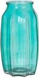Bellatio Design Bloemenvaas - turqouise blauw - transparant glas - 12 x 22 cm - vaas