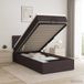vidaXL Ottoman bed met matras Donkerbruin 90 x 200 cm Stof