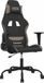 vidaXL Gamingstoel met massagefunctie, zwart en taupe stof