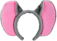 Goodmark Verkleed diadeem olifanten oren - grijs/roze - kinderen en volwassenen - dieren haarband - dieren verkleedaccessoires