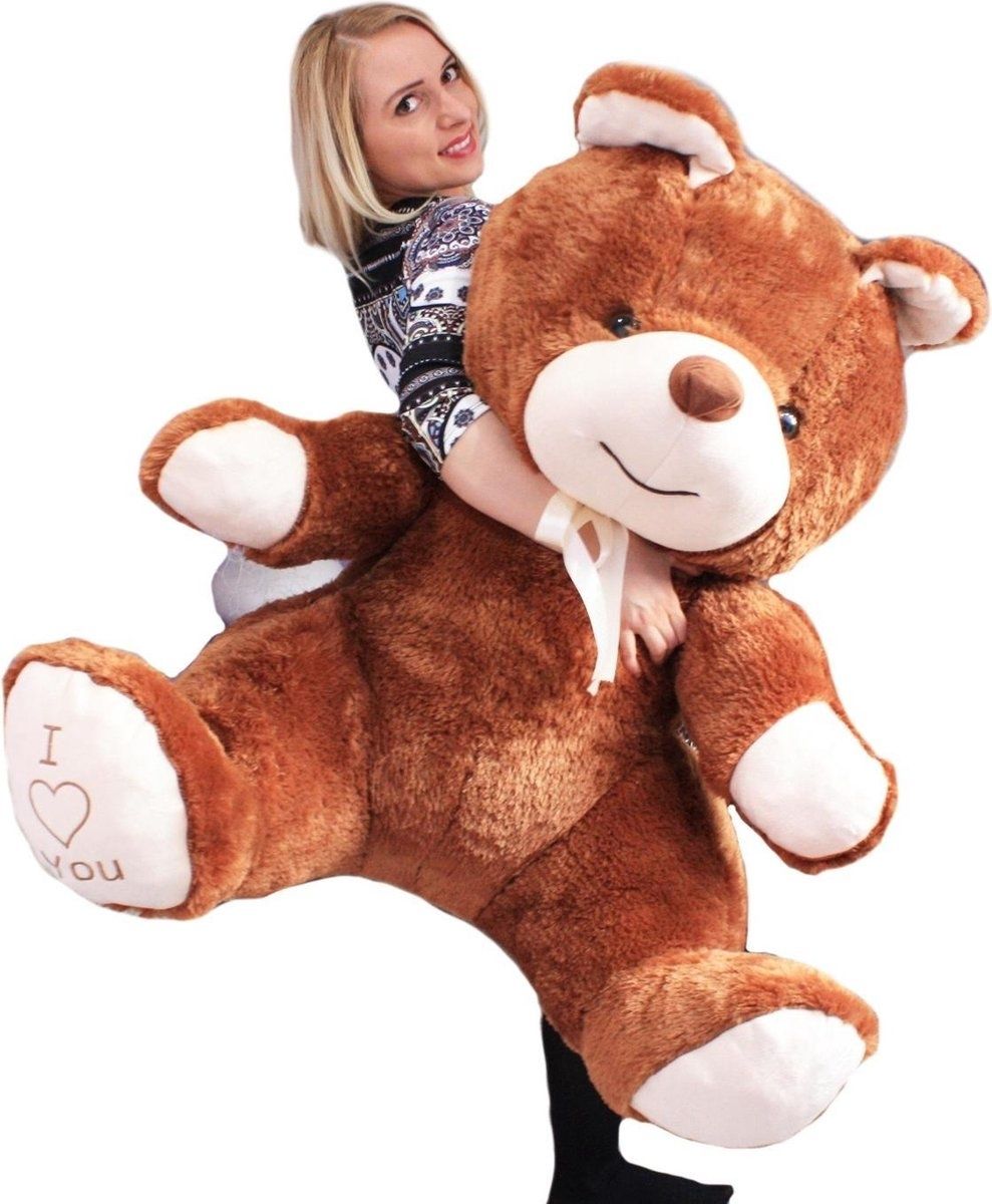 Viking Choice Grote knuffelbeer - I love you - Zacht - Crème - 160cm