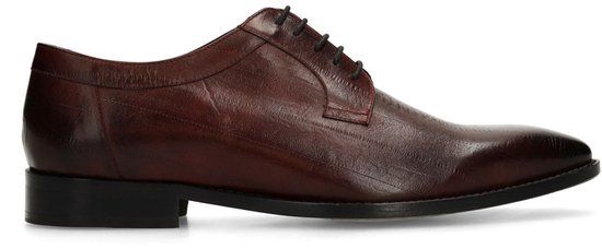 Black Label Heren Burgundy Leren Veterschoenen Maat 41