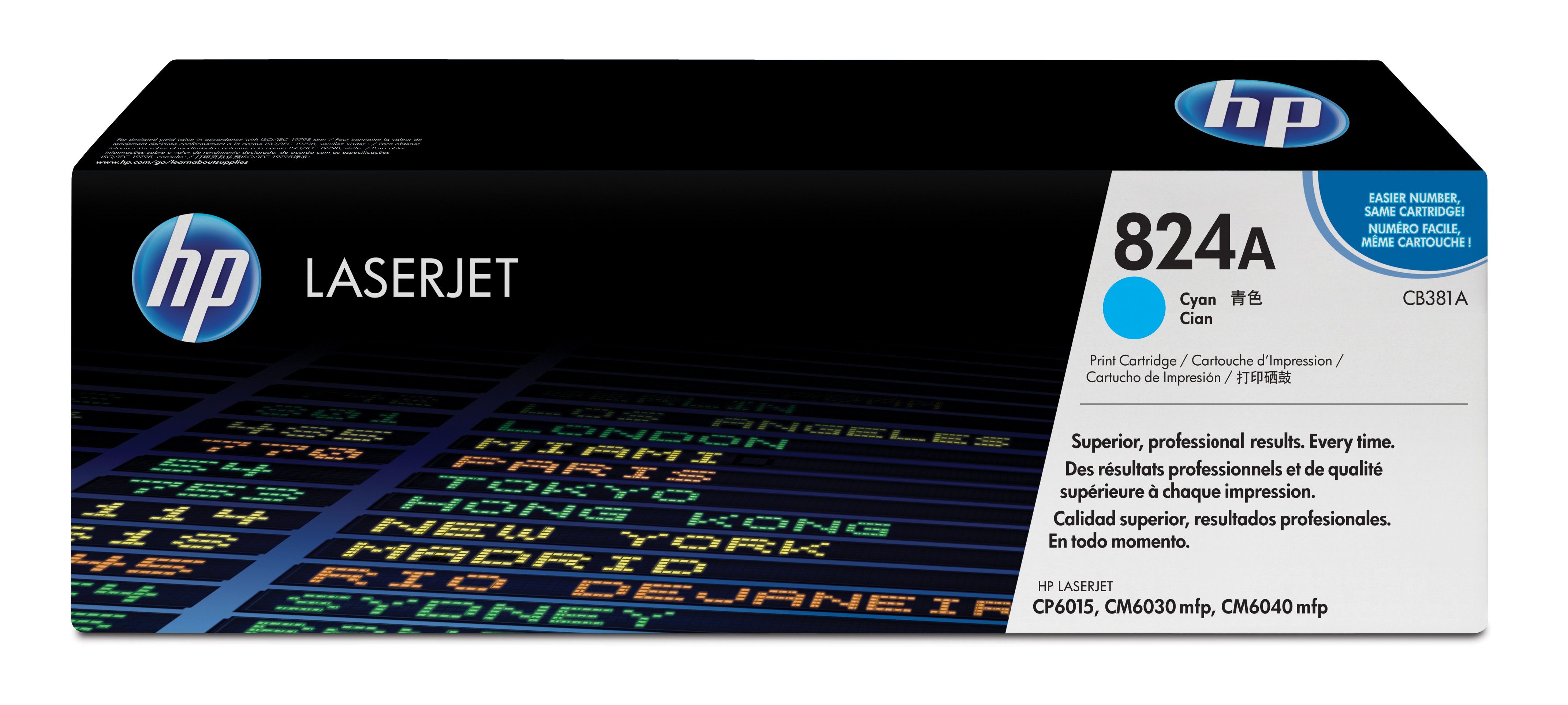 HP 824A Cyan Toner Cartridge - 21000 Pages - CB381A