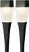 Lumineo Set de lampes solaires de jardin 4x Noir - Lumière blanc chaud - 26 cm - Avec piquet de terre - Rechargeable