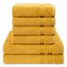 Hammetex Set van 2 zeer grote bad- en saunahanddoeken, 80 x 200 cm, 100% katoen, 500 g/m², absorberend, sneldrogend, Oeko-Tex-gecertificeerd, spa- en saunahanddoeken, mosterdgeel