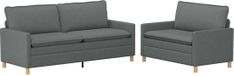 vidaXL Canapé 2 places Gris foncé Tissu