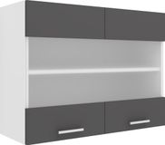 VCM Keukenkast breedte 80 cm Matglazen deur Wandkast Keuken Keukenmeubels Esilo Wit / Antraciet