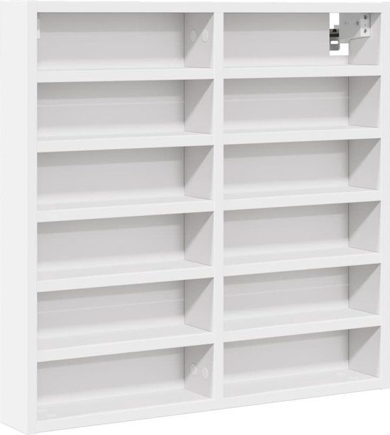 vidaXL Vitrinekast - 60x8,5x58 cm - Bewerkt Hout - Wit