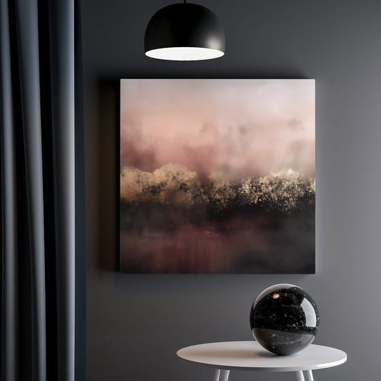 Artaza Canvas Schilderij Abstract Bergen en Wolken - 30x30 cm - Canvas Print