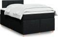 Maison Exclusive - Sommier à lattes de lit avec matelas noir 120x190 cm tissu