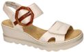 Rieker Dames Sandalen met Sleehak Off-white/Ecru/Parel Maat 40