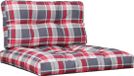 vidaXL Palletkussens 2 stuks stof ruitpatroon rood