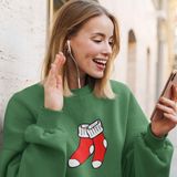 B&C Collection Foute Kersttrui Groen Christmas Socks XS